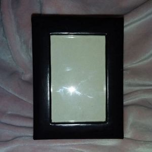 Vintage 1998 Restoration Hardware Black Leather Picture Box Storage Home Decor